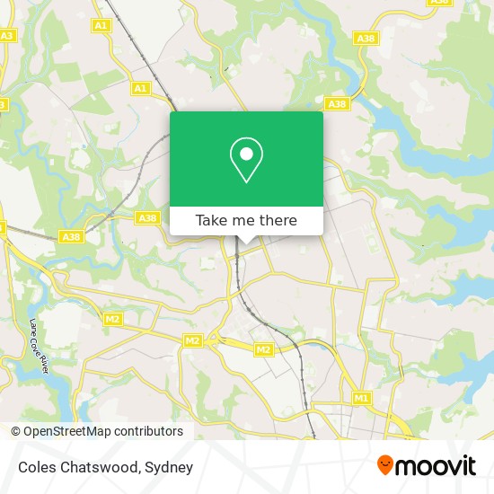 Mapa Coles Chatswood