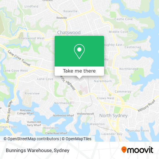 Bunnings Warehouse map