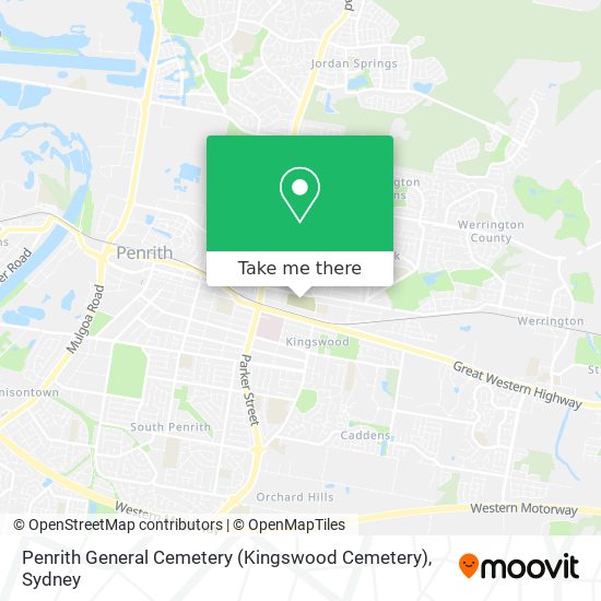 Mapa Penrith General Cemetery (Kingswood Cemetery)