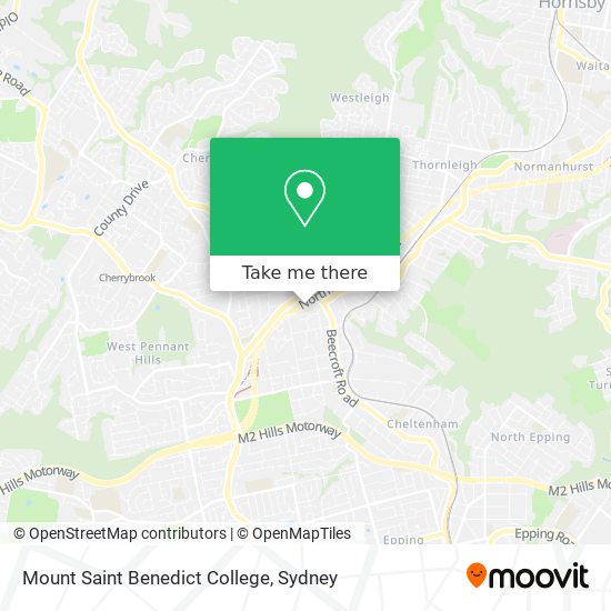 Mount Saint Benedict College map