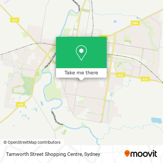 Mapa Tamworth Street Shopping Centre