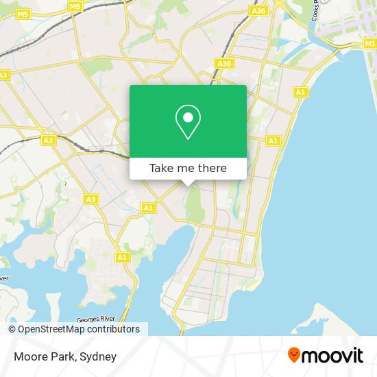 Mapa Moore Park