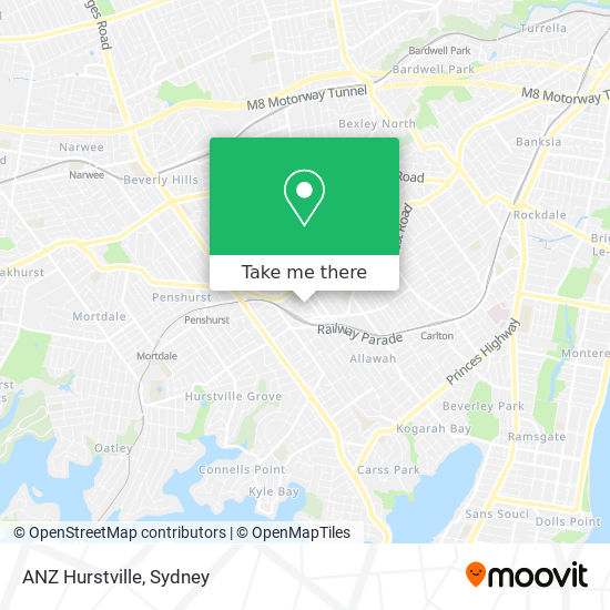 ANZ Hurstville map