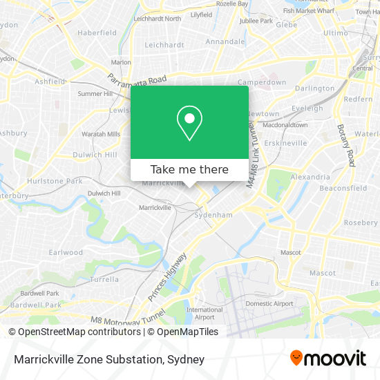 Mapa Marrickville Zone Substation