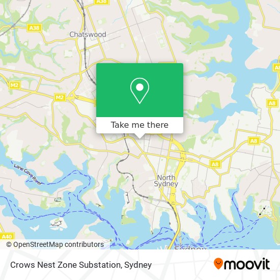 Mapa Crows Nest Zone Substation