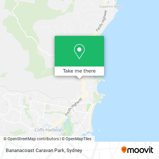 Mapa Bananacoast Caravan Park