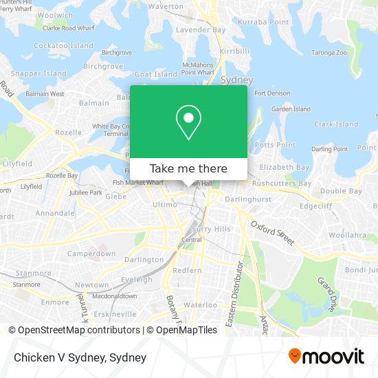 Chicken V Sydney map