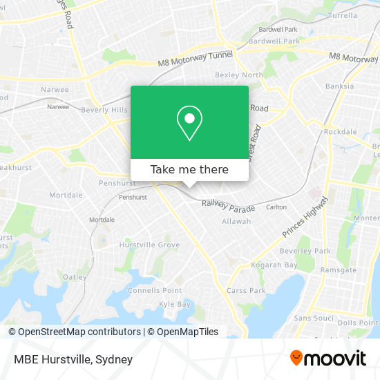 Mapa MBE Hurstville