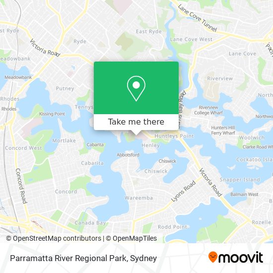 Mapa Parramatta River Regional Park