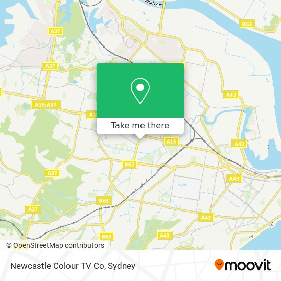 Mapa Newcastle Colour TV Co
