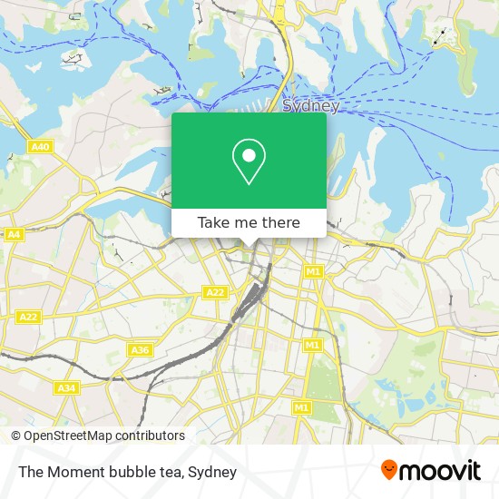 Mapa The Moment bubble tea