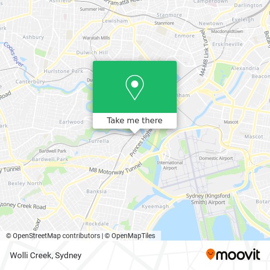 Mapa Wolli Creek