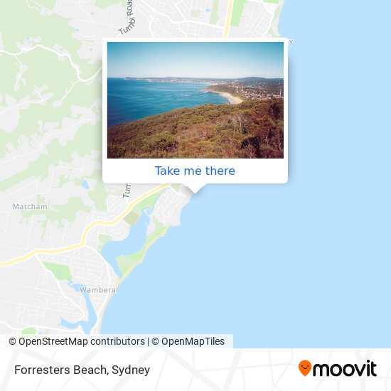 Forresters Beach map