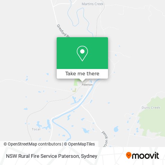 NSW Rural Fire Service Paterson map