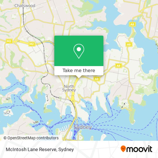 McIntosh Lane Reserve map
