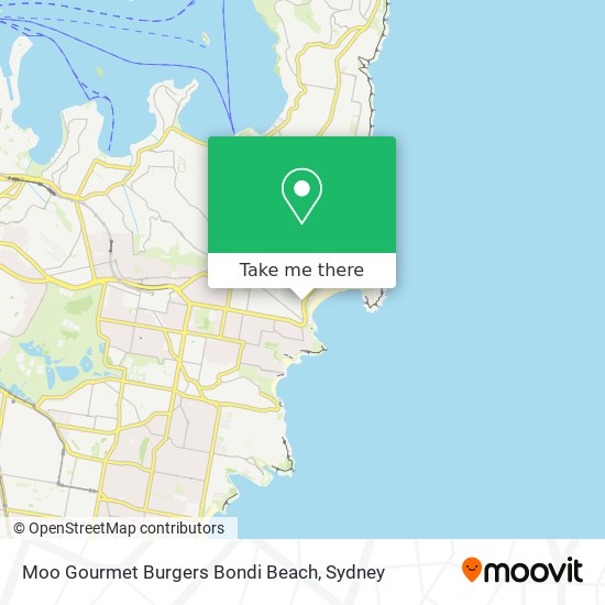 Moo Gourmet Burgers Bondi Beach map
