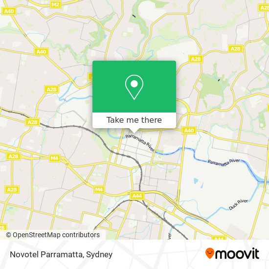Mapa Novotel Parramatta