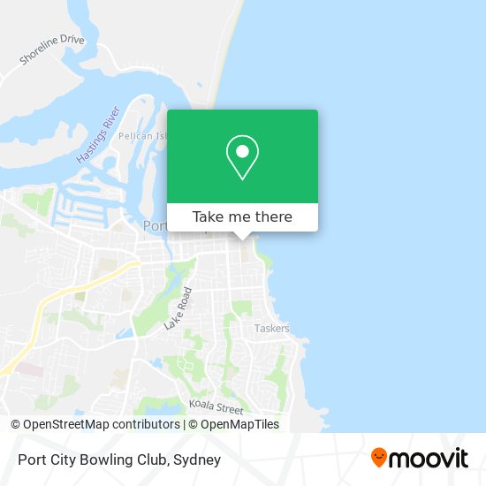 How to get to Port City Bowling Club in Port Macquarie by bus or train?