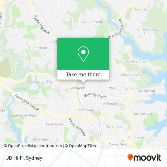 JB Hi-Fi map