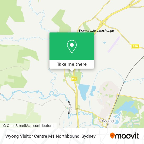 Wyong Visitor Centre M1 Northbound map