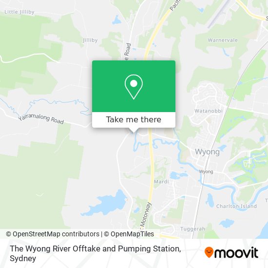 The Wyong River Offtake and Pumping Station map