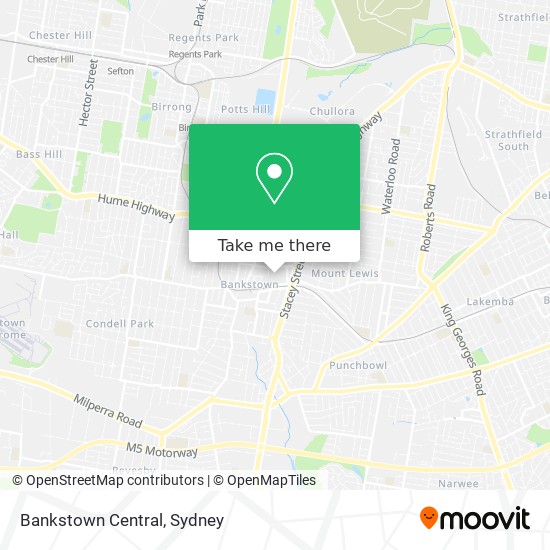 Mapa Bankstown Central