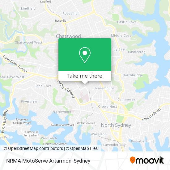 NRMA MotoServe Artarmon map