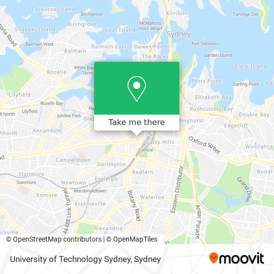 Mapa University of Technology Sydney