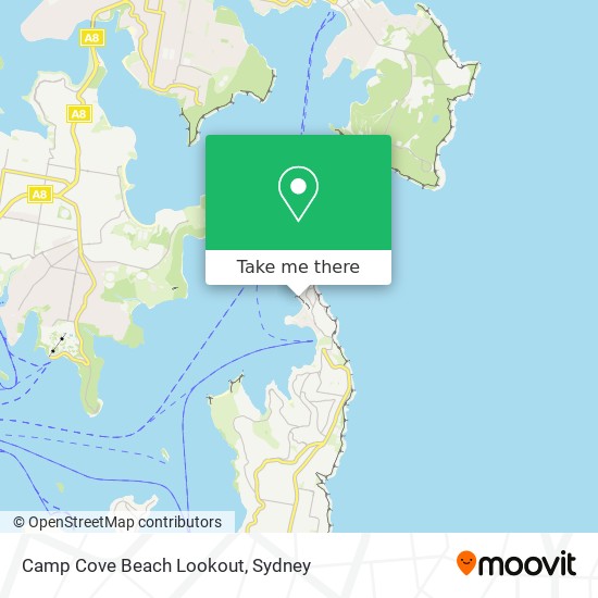 Camp Cove Beach Lookout map