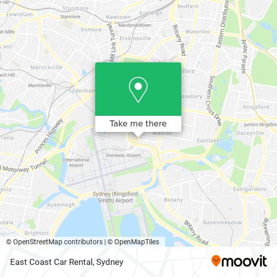 Mapa East Coast Car Rental