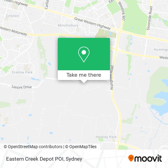 Eastern Creek Depot POI map