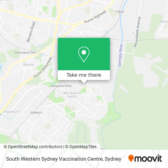 Mapa South Western Sydney Vaccination Centre