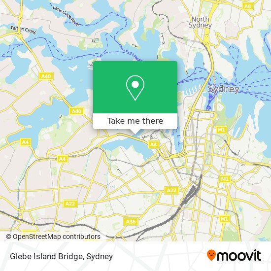 Glebe Island Bridge map