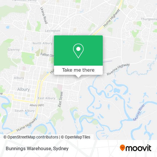 Bunnings Warehouse map