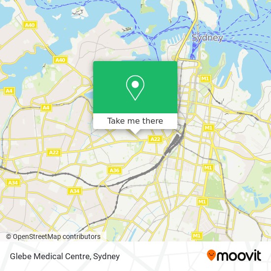 Mapa Glebe Medical Centre