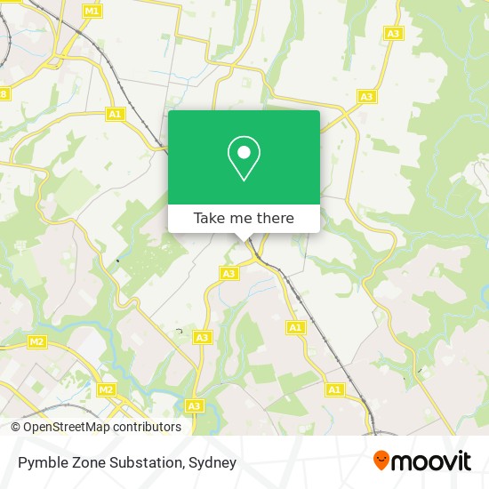 Mapa Pymble Zone Substation