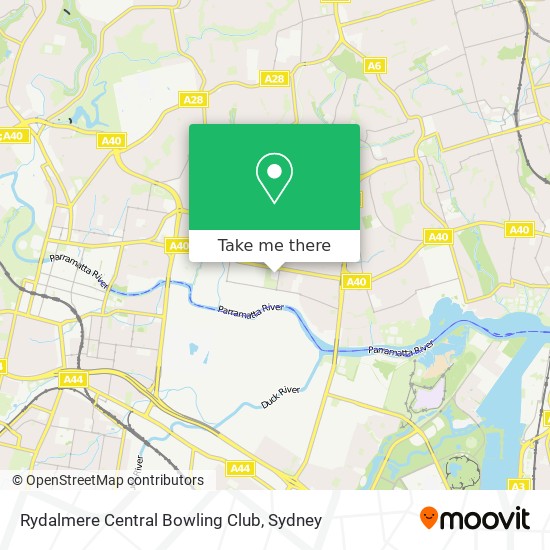 Rydalmere Central Bowling Club map