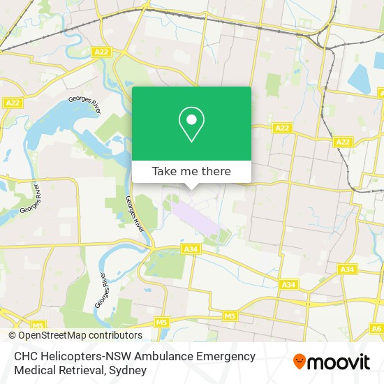 Mapa CHC Helicopters-NSW Ambulance Emergency Medical Retrieval