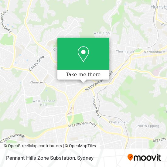 Mapa Pennant Hills Zone Substation