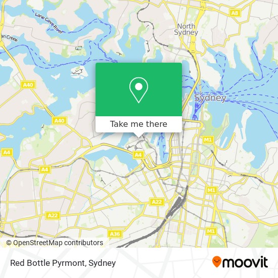 Mapa Red Bottle Pyrmont