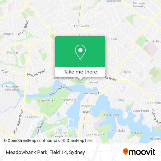 Mapa Meadowbank Park, Field 14