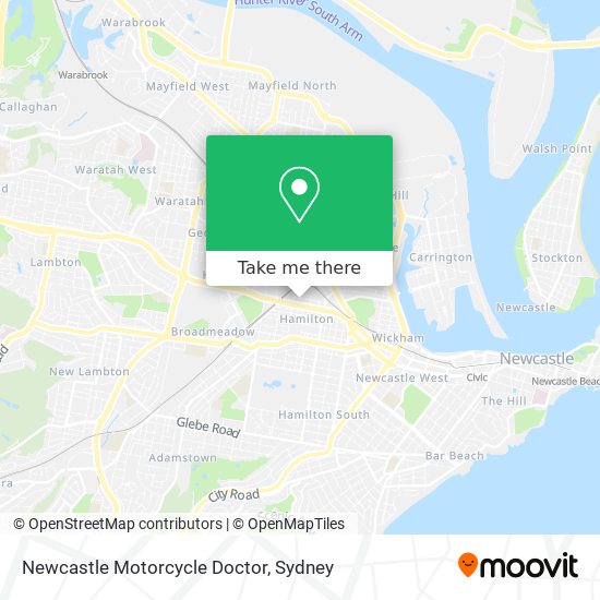 Newcastle Motorcycle Doctor map