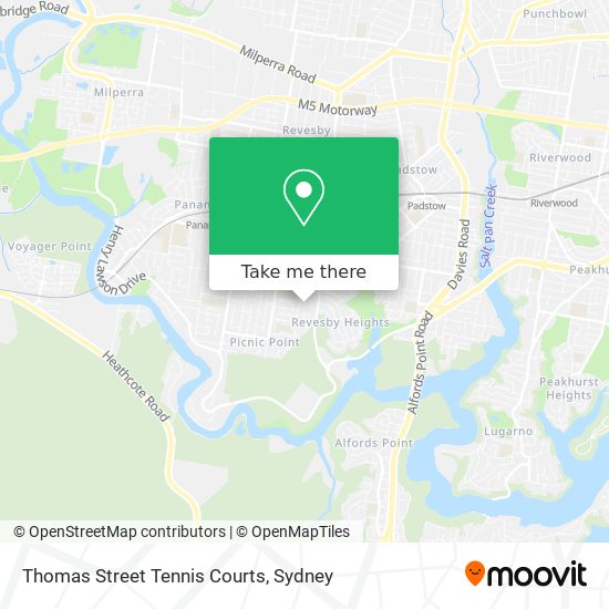 Mapa Thomas Street Tennis Courts