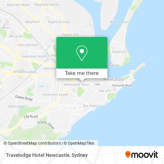 Mapa Travelodge Hotel Newcastle