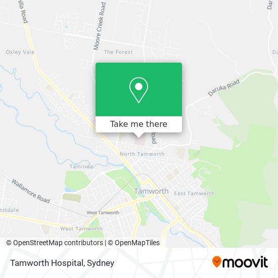 Mapa Tamworth Hospital