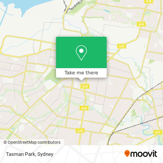 Mapa Tasman Park