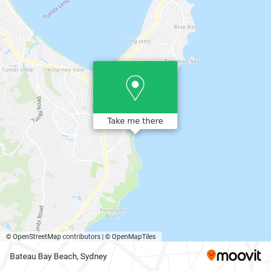 Bateau Bay Beach map