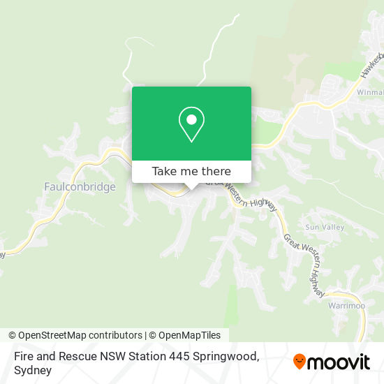Fire and Rescue NSW Station 445 Springwood map