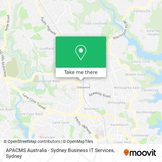 Mapa APACMS Australia - Sydney Business IT Services