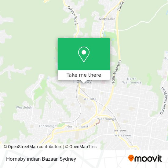 Mapa Hornsby indian Bazaar